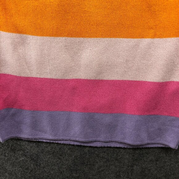 Zara Cropped Sleeveless Sweater Womens S Multicolor Stripe Candy Crewneck Fitted - Picture 4 of 9